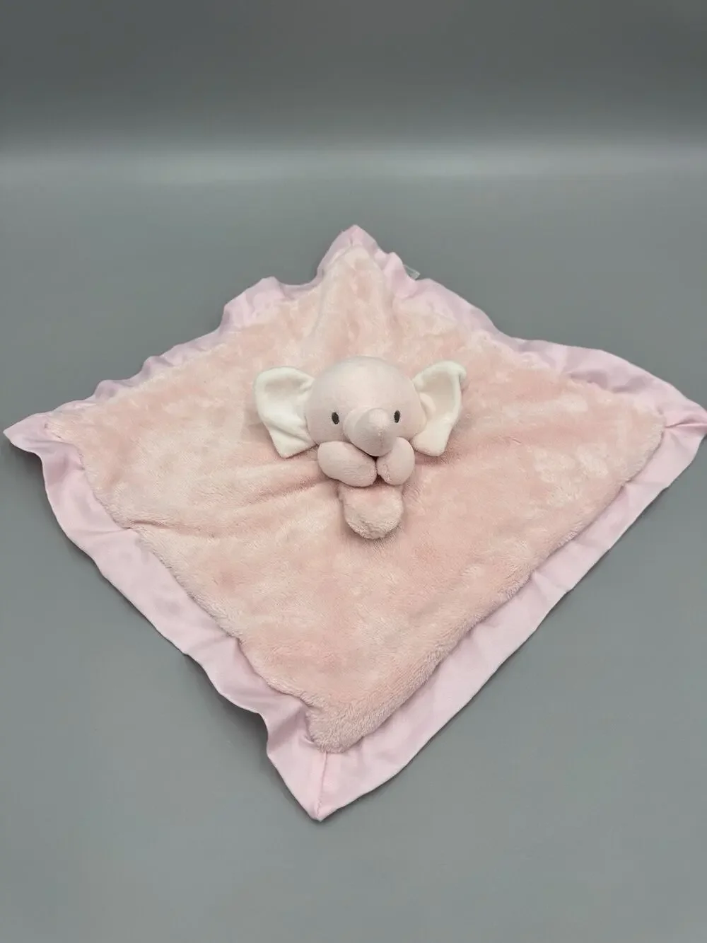 Carters Just One You Pink Elephant Lovey Baby Security Blanket Satin Like Trim